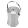 1L Double Wall Bar Ice Bucket Waist Shaped Stainless Steel Ice Bucket with Lid Ice Separation for