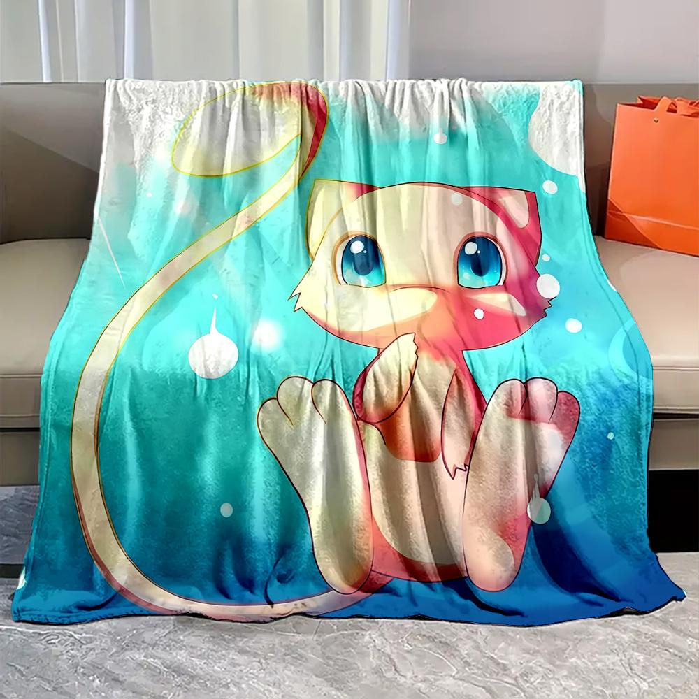 Best Seller! Pokemon-mew Printed Blanket Soft Cozy Blanket for Couch Sofa Bed Lounging, Ideal Gift for Women Mom Teacher Friends