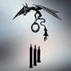 Windspiel aus Metall mit fliegendem Drachen und 3 Röhren, natürliche, beruhigende Melodie, für Garten, Terrasse, Außenbereich, Vintage-Drache, hängende Windglocke, Dekoration, Ornament