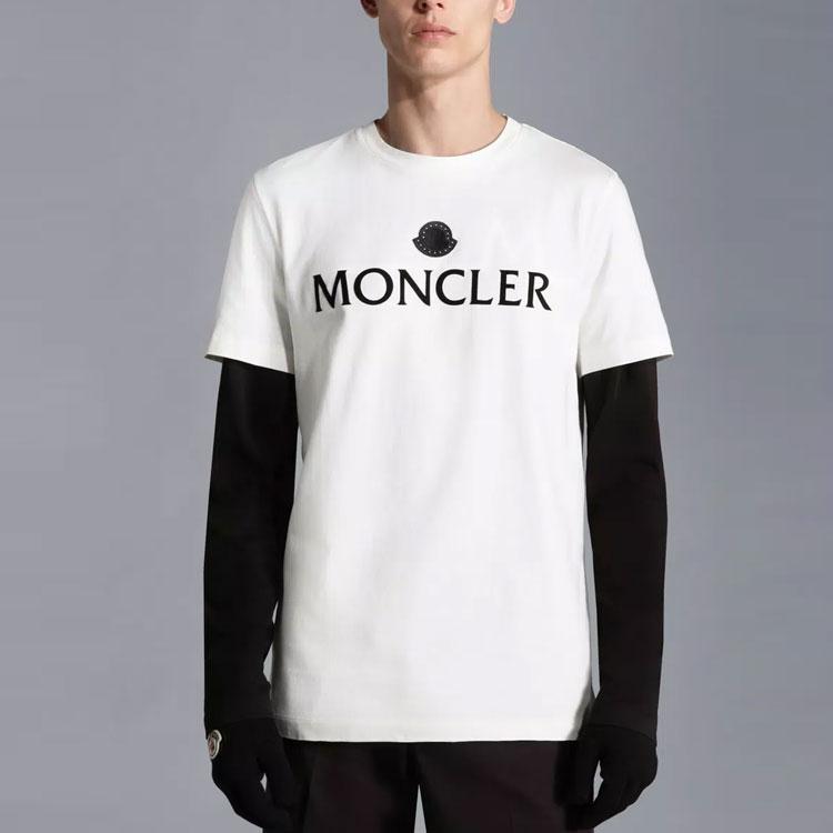 Moncler SS22 T-Shirts Men's White Crew Neck Moderate Other H20918C000078390T032