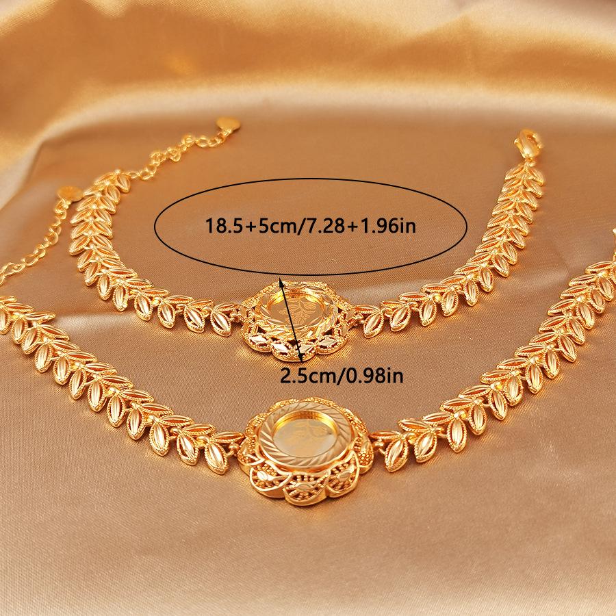 Sand Gold Flower Leaf Bracelet: New Chinese Style, Light Luxury, Women’s Hollow Design with Long-lasting Color Retention for a High-end Feel.