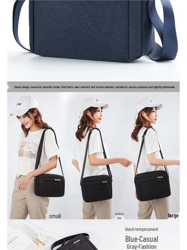 Men's Waterproof Oxford Cloth Crossbody Bag - Fashionable Business Shoulder Bag with Charging Feature