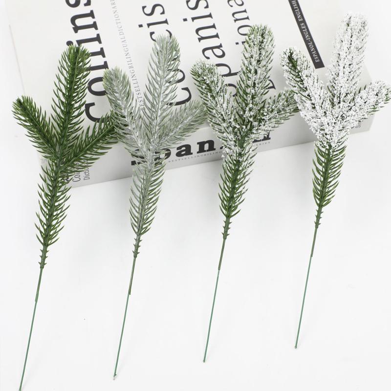 24Pcs Evergreen & Snow-Covered for Christmas Tree For Garland Wreath DIY Floral Arrangements Realistic Artificial Plants