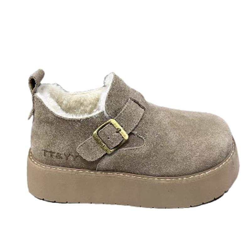 Fur Platform Women Ankle Boots Suede Flats Fashion Casual Shoes Woman 2025 Trend Winter Designer Walking Cozy Snow Botas Mujer