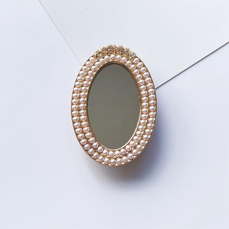 Korean Style Creative Heart Mirror Diamond Phone Stand with Retractable Airbag and Custom Logo