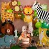 6pcs Safari Jungle Animal Foil Balloon Forest Zoo Theme Birthday Party Decoration Supplies Lion Elephant Giraffe Balloon Kit