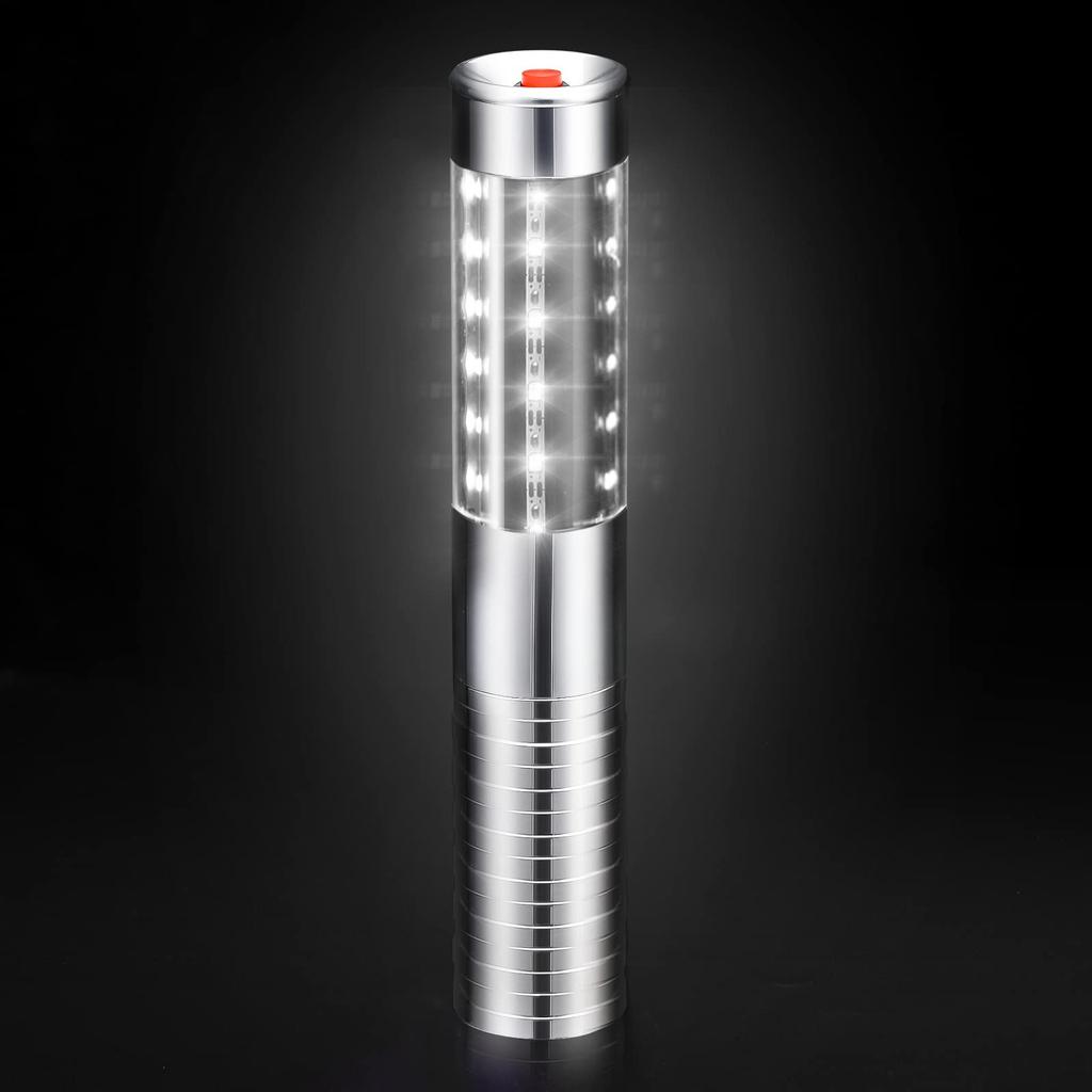 QUOXO 2 LED Strobe Baton Champagne Bottle Handheld Light Lights, (Silver)