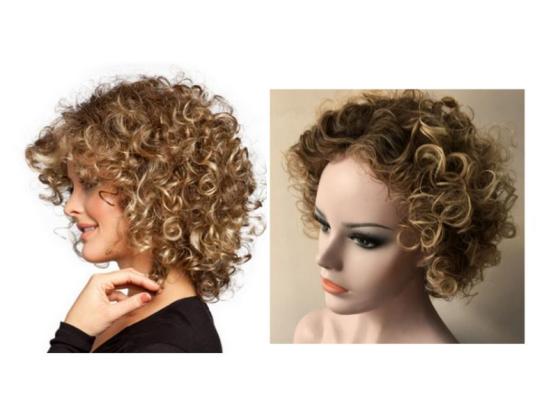 Women Solid Color Shoulder Length Curly Wig Cosplay Costume Synthetic Hairpiece Hair Accessories
