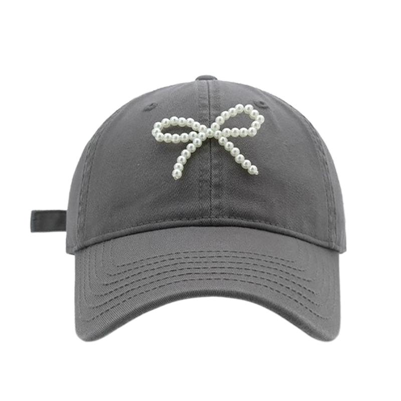Pearl Bow Breathable Baseball Hat Girl Adult Sports Hat Outdoor Activity