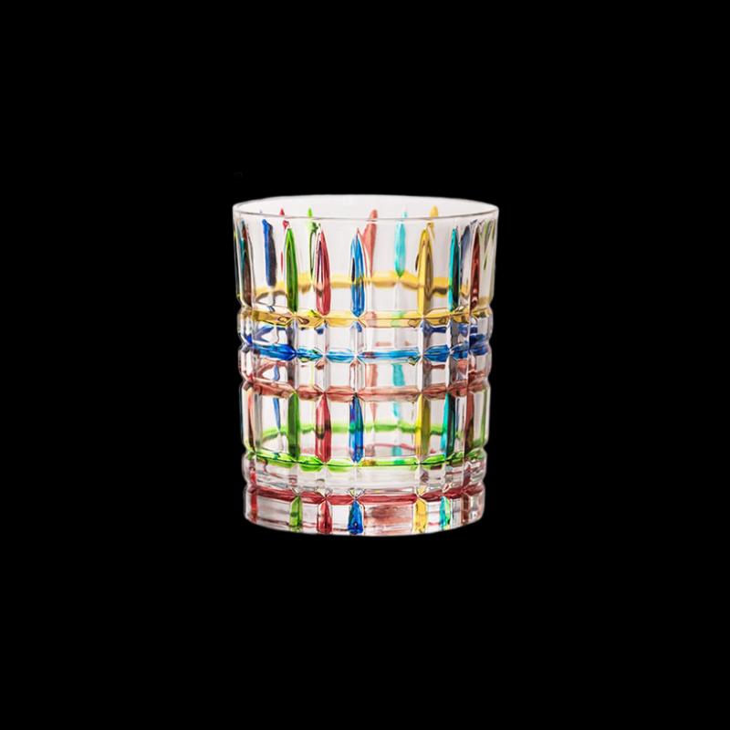 Shangqi Hand-Painted Rainbow Woven Short Glass