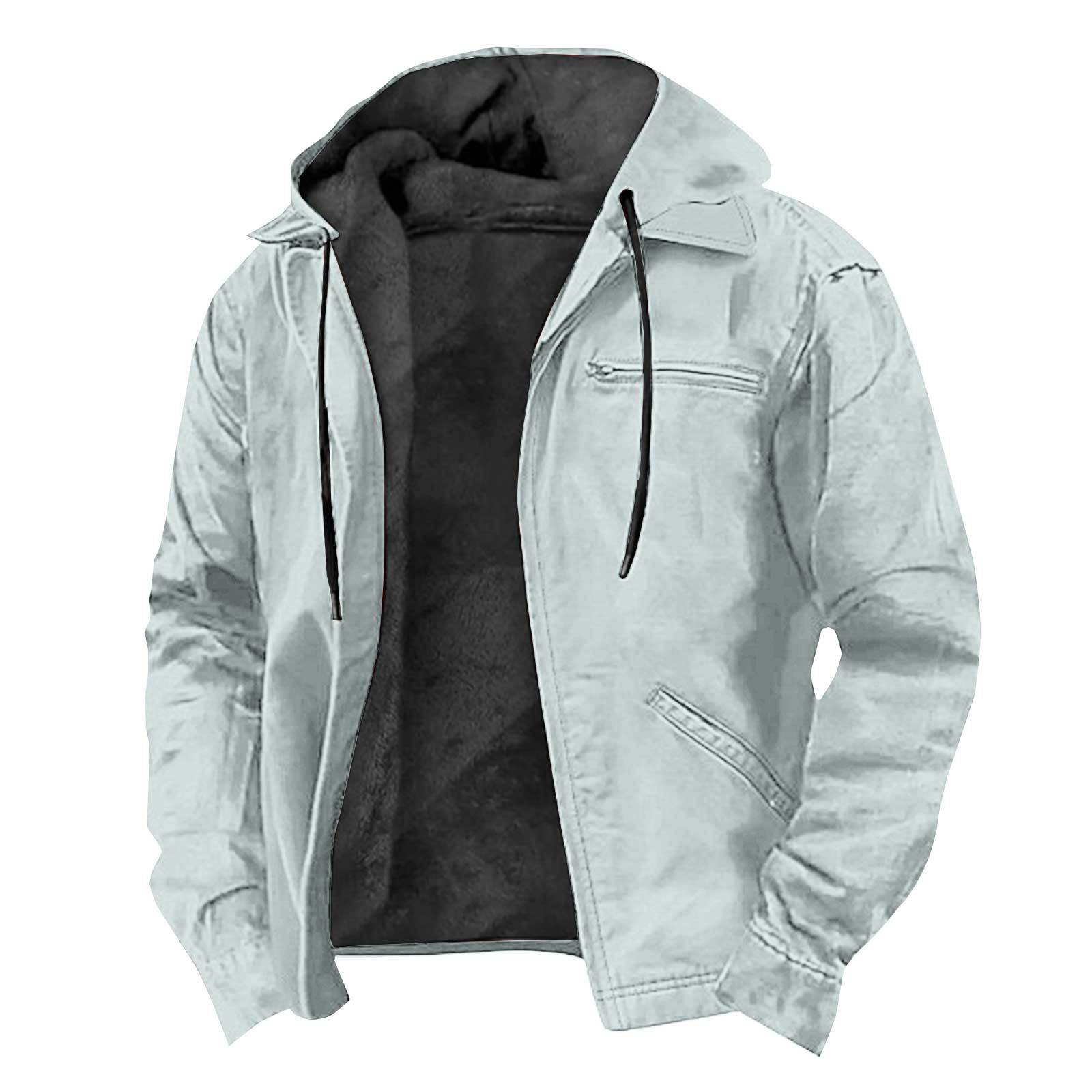 

Мужская коричневая куртка с капюшоном, на флисовой подкладке, с передними карманами и регулируемой кулиской 4XL