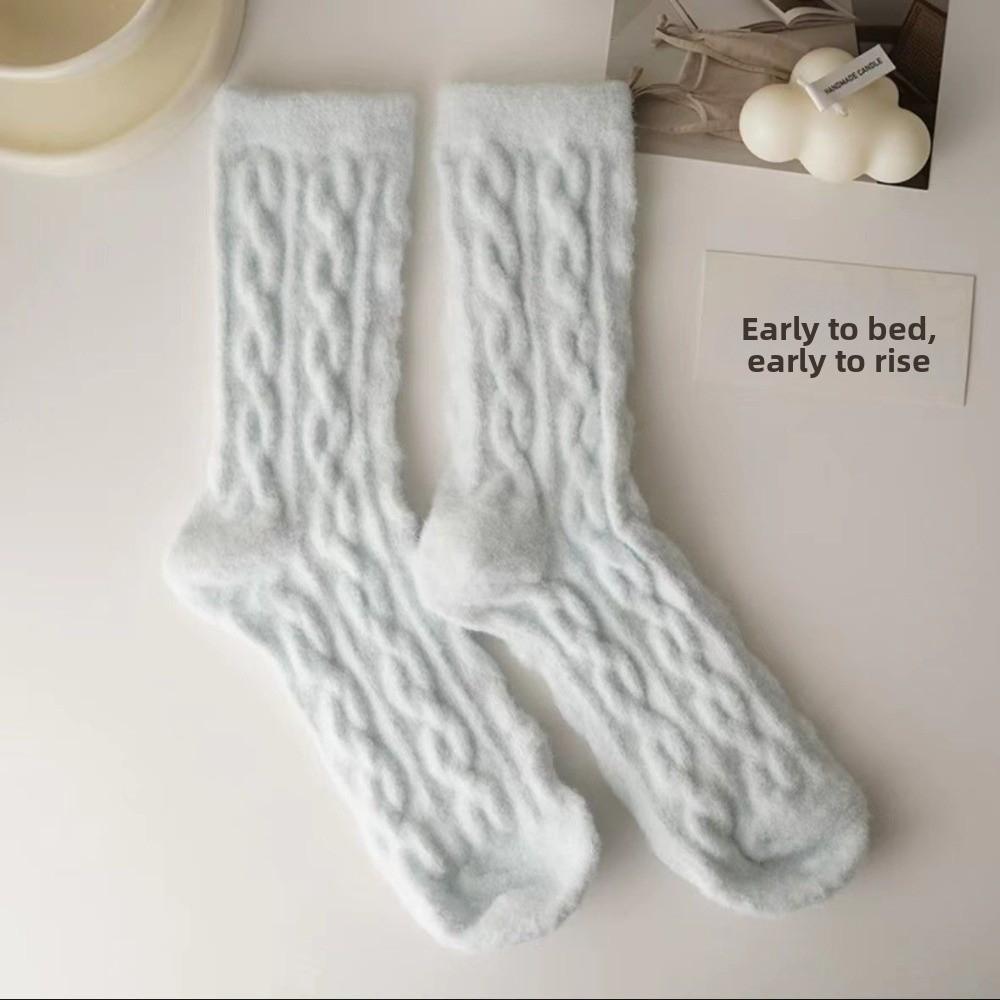 Plush Fluffy Socks Velvet Knitted Socks New Winter Warm Socks  Women