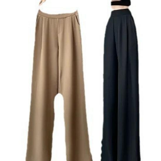 Spring & Autumn High-Waist Wide-Leg Pants: New Summer Thin, Casual, Straight-Leg Design