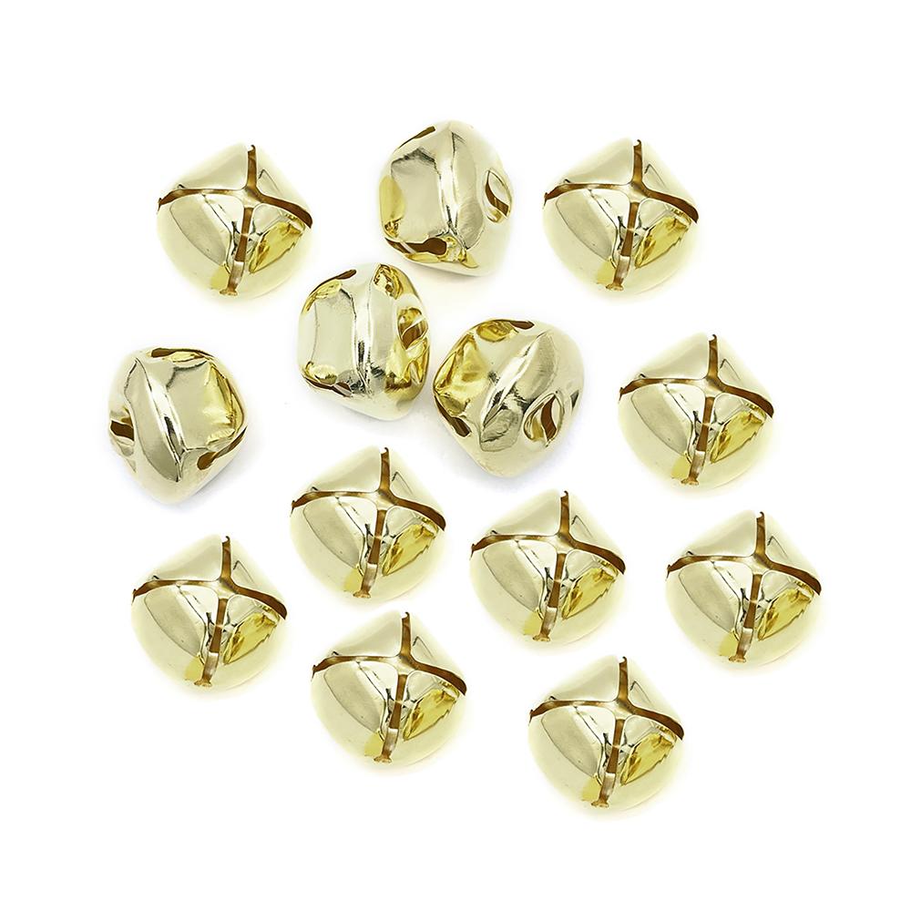 11/11mm Christmas Jingle Bells,Gold Cross Bells For Christmas Tree Decoration,DIY Metal Bell Ornaments