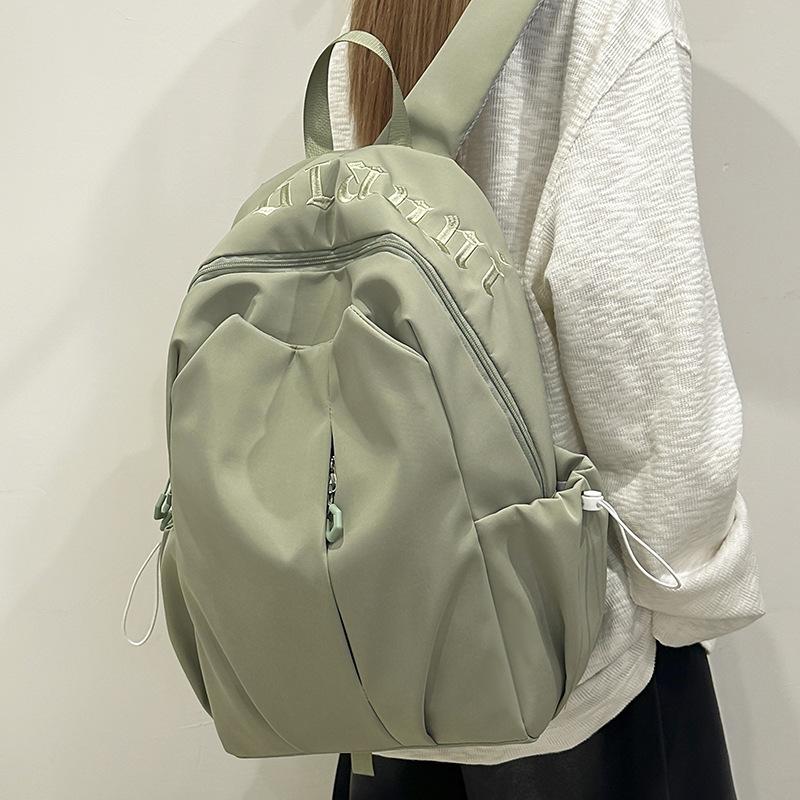 Student Schoolbag Men's Large Capacity Backpack Women's Solid Color Backpack