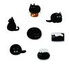 7-piece Set Black Cat Brooch Pin Badge Cute Cartoon Motif Interesting Bag Clothing One-point Accessory Couple Friends Matching Acrylic Material Type