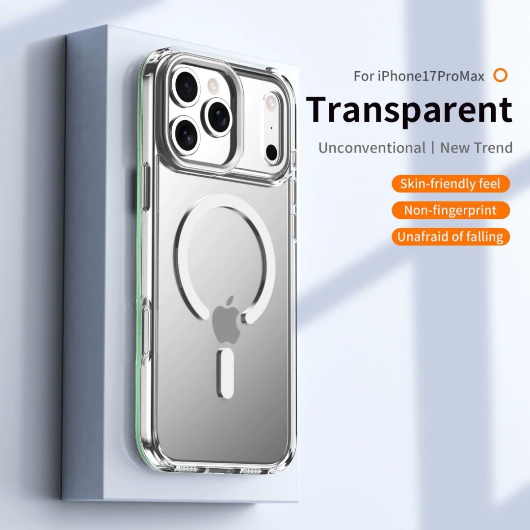 

New Textured Acrylic Magnetic Phone Case For iPhone 17 Pro Max Air Matte Anti-Collision Strips Strengthened Anti-Fall Cover iPhone Air