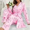 A Three-piece Set of Home Pajamas Bathrobes Long Pants Halter Tops and Nightgowns