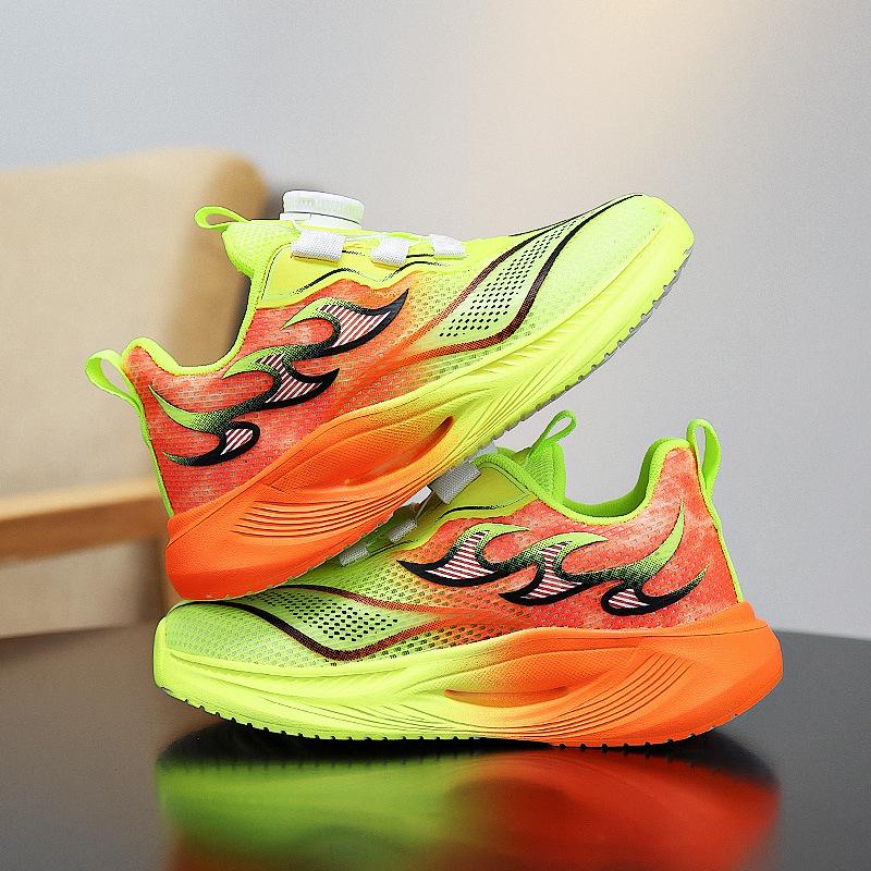 Children's Sports Shoes 2025 Summer New Boys' Sports Shoes Children's Primary School Sports Shoes Rotating Button Mesh Breathable