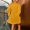 Shiny Flowy Cocktail Dresses For Women Elegant Split Half Sleeve Summer Loose V Neck Short A-Line Party Dress