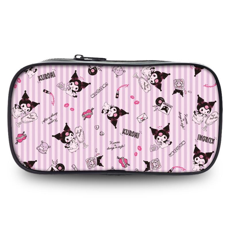 Cute Kuromi Pencil Case Sanrio Student Large Capacity Stationery Storage Bag