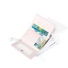 2024 Women'S Money Clip Solid Color Love Imprinted PU Leather Short Coin Wallet Three Fold Multi-Card Slot Card Bag Credit Card
