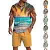 Men's Casual Lightweight Breathable Short-Sleeve Shirt And Shorts Set