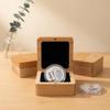 Beech Commemorative Coin & Medal Storage Box - Black & Wine Red Solid Wood