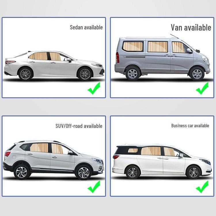 Cloud Realm Dual-Track Vehicle Sunshade Curtains for Privacy & Heat Insulation
