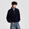 Trendy Brand Men's Heavyweight Half-Zip Stand Collar Raglan Hoodie Pullover