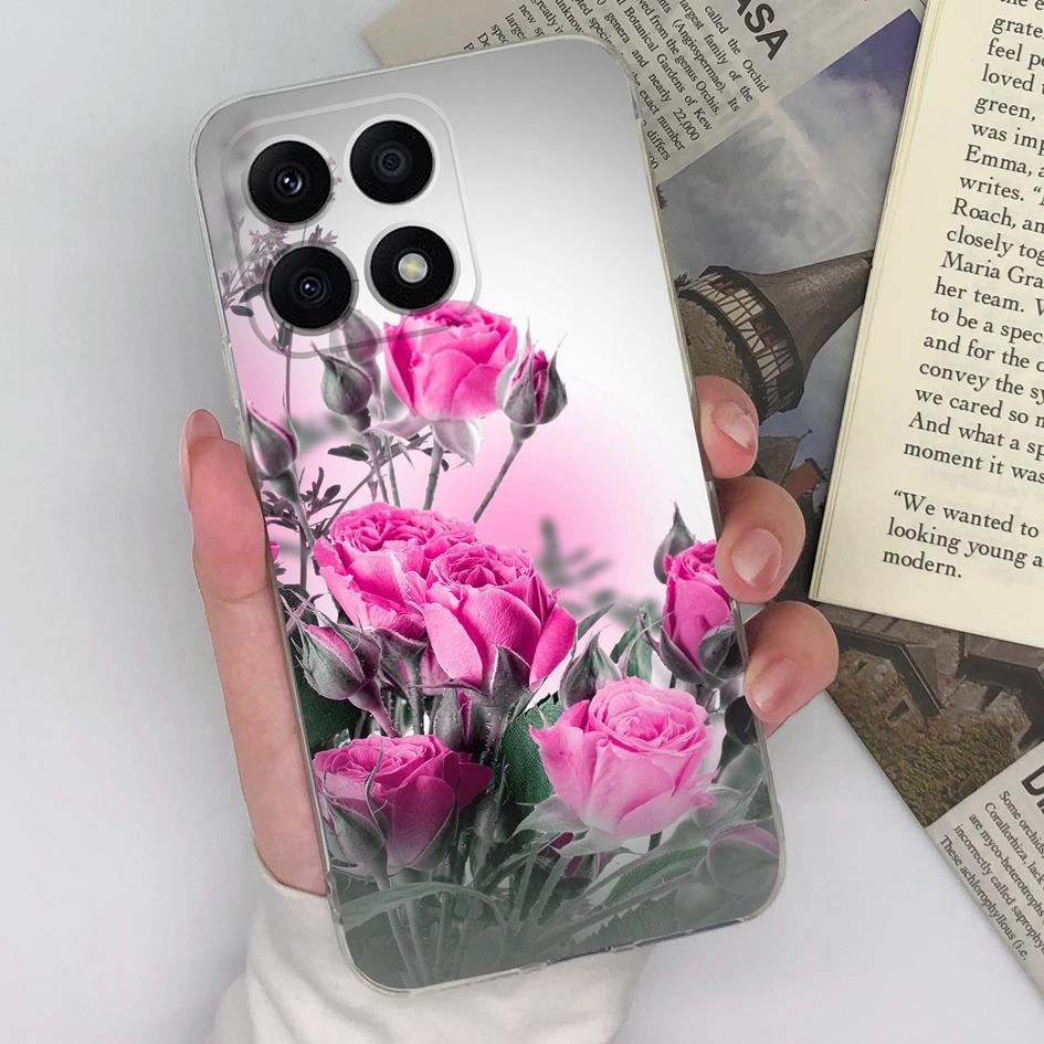 Telefonfodral För Honor Magic5 Pro 9S 9X Pro 20S 30S X8a X7a 8A Pro Bakstycke Fjärilsblomma Transparent Stötsäker Mjuk Silikon För Honor Bumper