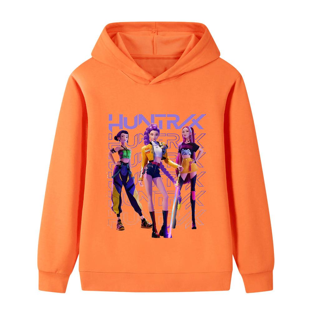 B1235 Kids Boys Girls Kpop Rumi Zoey Mira Print Long Sleeves Hoodie