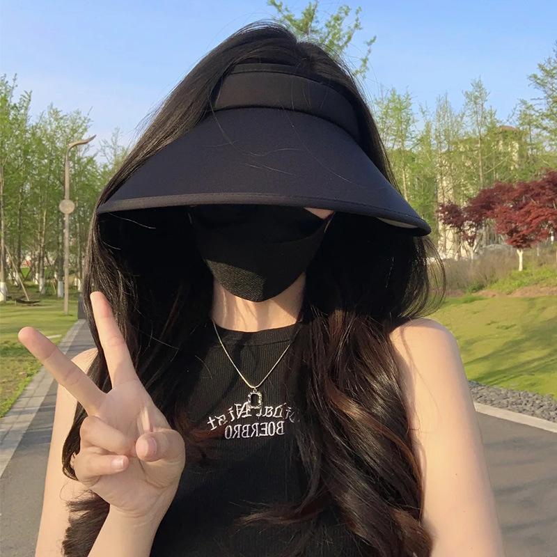 Summer New Seamless Ice Silk Empty Top Fashion Sunscreen Sun Hat UV Protection Empty Top Sun Versatile Hat