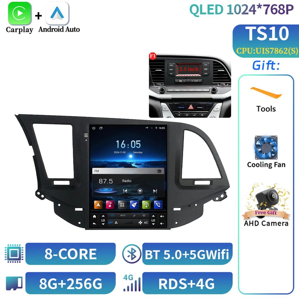 9.7inch For Hyundai Elantra 2016-2018 Car Radio Multimedia Video GPS Android 14  Navigation Autoradio Android Avec Gps Screen GP