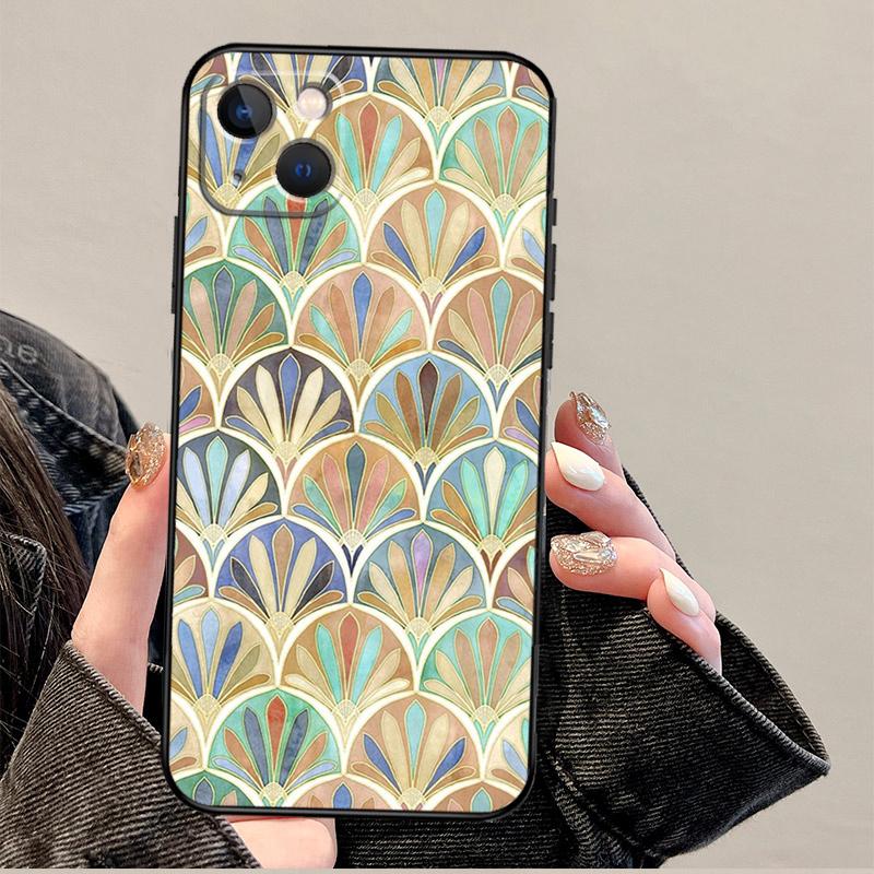 Gedämpfte Marokkanische Mosaikfliesen Handyhülle Für iPhone 17 Pro Max 14 13 12 11 15 16 Pro Max mini 15 Plus 16e 17 Air Cover