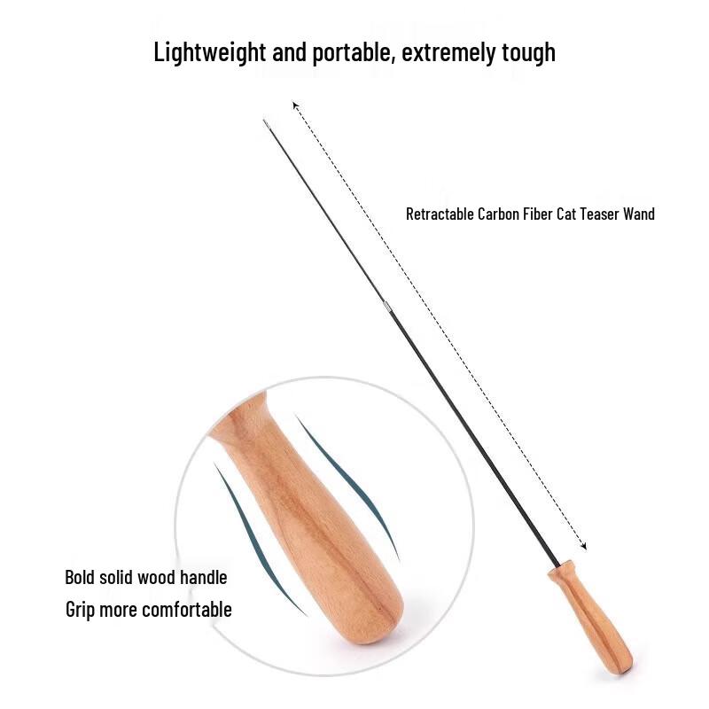 Retractable Cat Teaser Wand with Replaceable Head