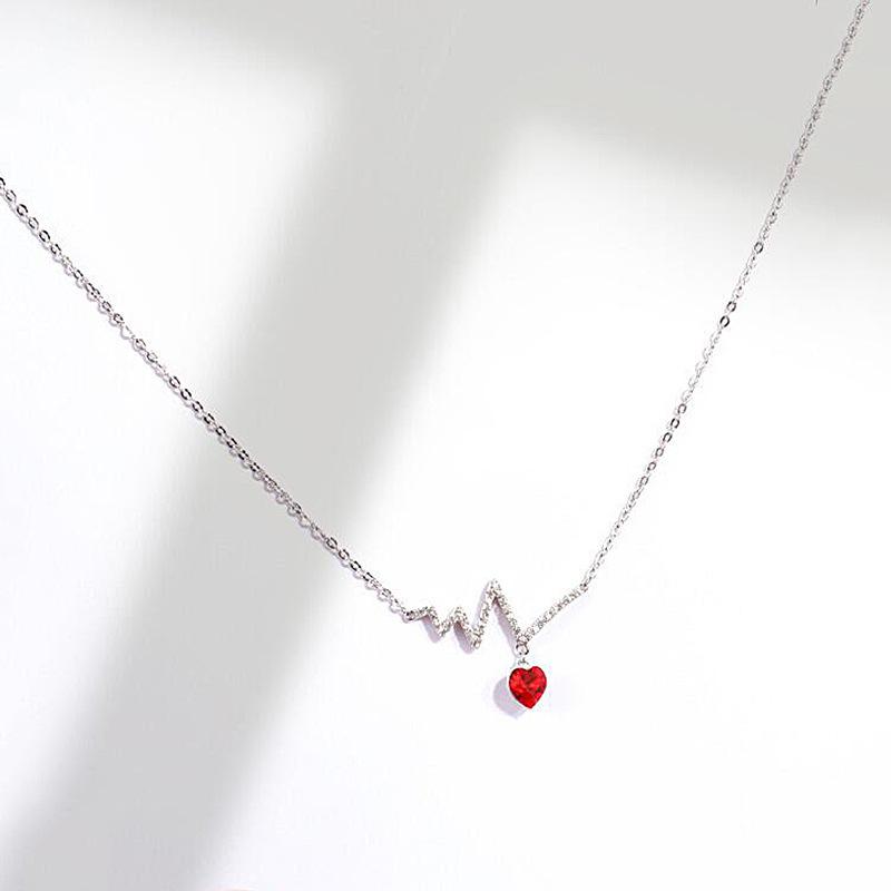 

Ожерелье в форме сердца с бьющимися супер-вспышками кристаллов 925 silver