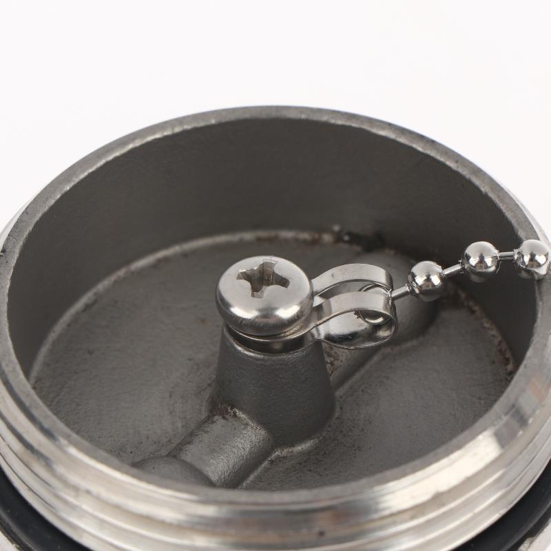 Boat Parts Deck Fill Cap with Chain 316 Stainless Steel 38MM 50MM Leak Resistant Marine Hardware for Kayak Sailboat