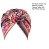 Czapka Turban Skręcana Nadruk Retro Elastyczna Wygodna Super Miękka Ukrywająca Włosy Oddychająca Bohemia Wstępnie Zawiązana Bonnet Damska Czapka Beanie na Co Dzień