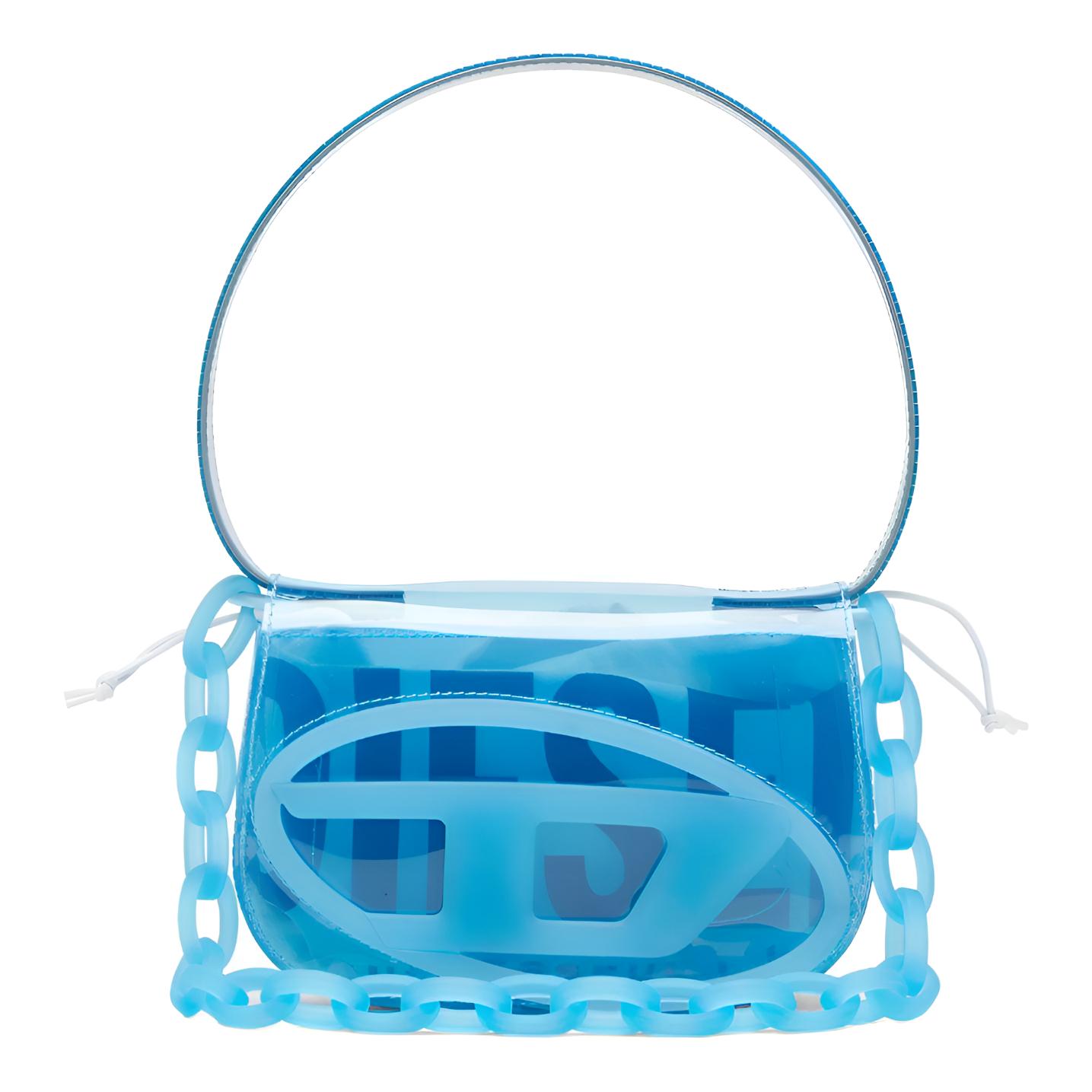 

Diesel 1Dr Colorful Semi-Transparent Jelly Finish Bag With Detachable Resin Chain Women Handbags Blue X08396P8763T6227 Basic Set (Bag+Dust Bag)