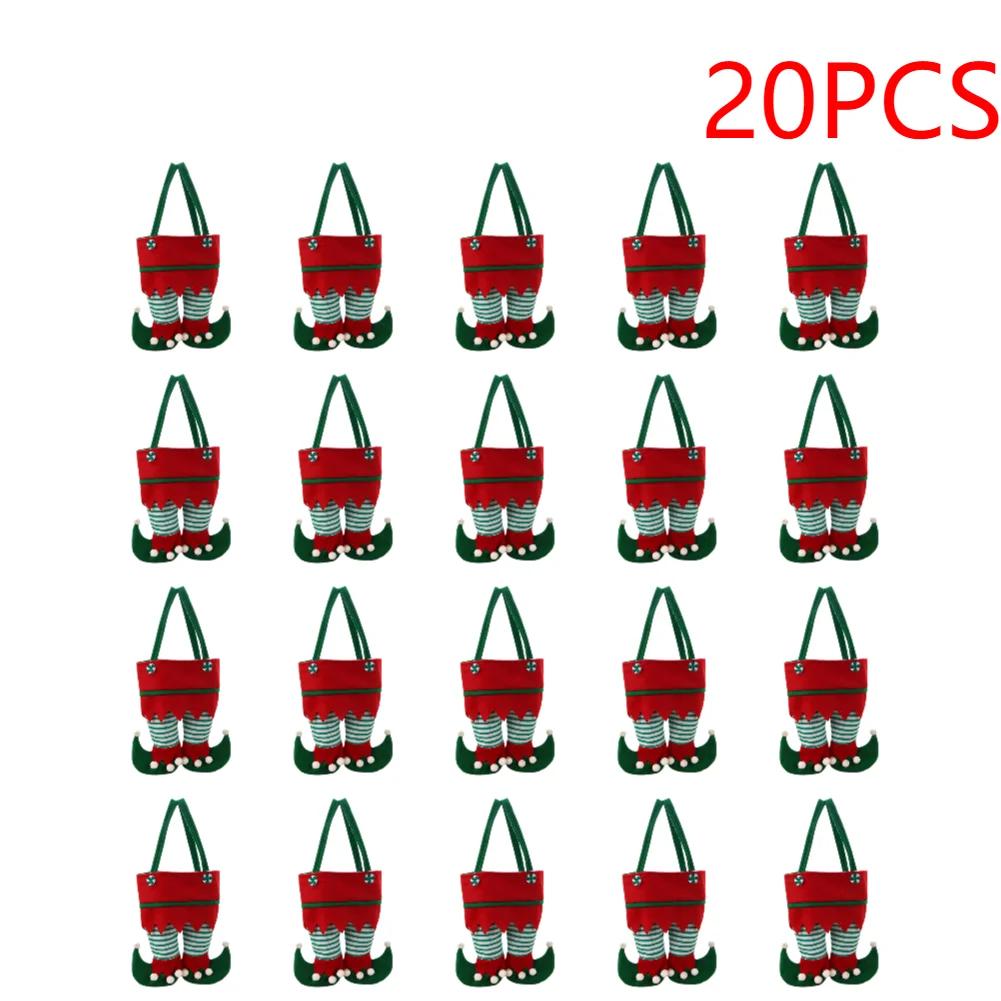Christmas Elf Candy Bags Velvet Bags Santa Claus Pants Handbag Bags For Packaging Festival Party Decor Xmas Tree Decoration 2025