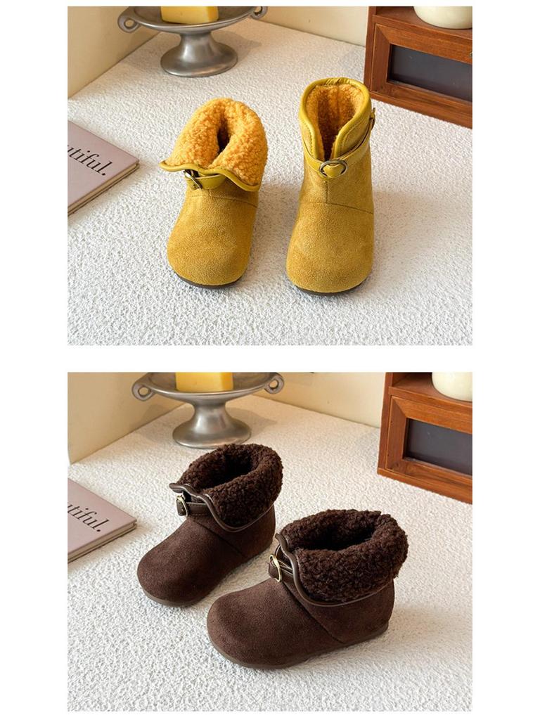 Children's Suede Snow Boots: Plush, Warm Winter Shoes for Boys and Girls