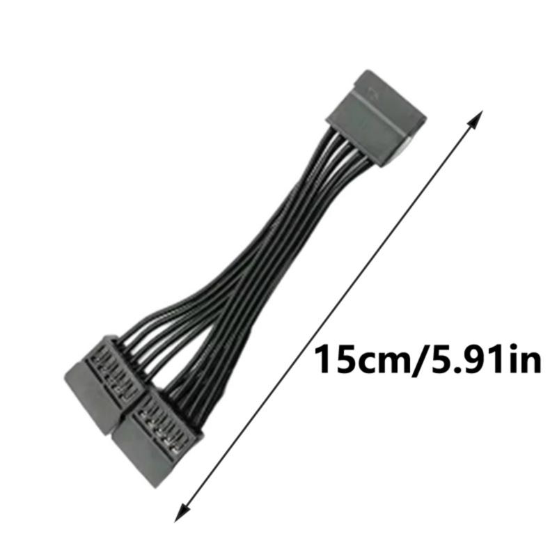 15Pin  Power Connectors Extension Cable 1 to 2 Extension 15Pin Cord for Hard Drive Disks and Opticaled Drives