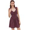 Red grid neck polo collar French retro short dress sleeveless waist thin versatile short skirt children
