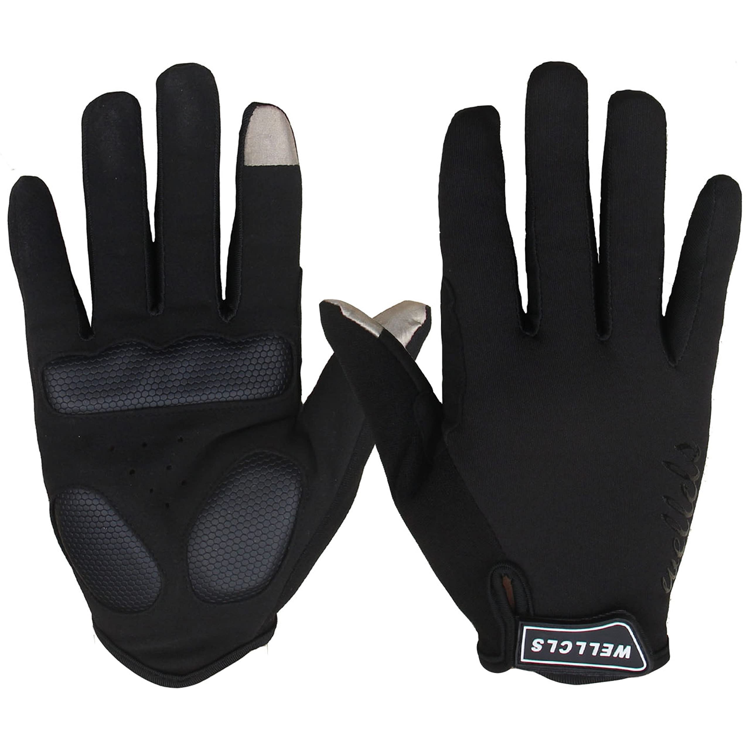 

Wellcls Cycling Full Bicycle Gloves for Men and Unisex for Cycling and Road Bikes Size Gloves, Finger, Women, (Black, M)