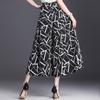 Sommer Bedruckte Weitbein-Hosenrock für Damen Chiffon 7/10 Länge Blumendruck Locker Culottes