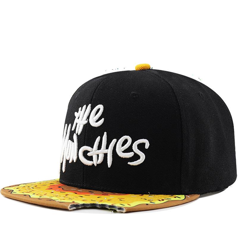 Men s notch donut flat top baseball cap women s hip hop hat embroidered flat brim cap adjustable