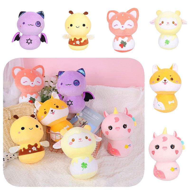 Adorable Mushroom Animal Plush Toy Cute Bee, Bat, Fox, Lamb Home Decor