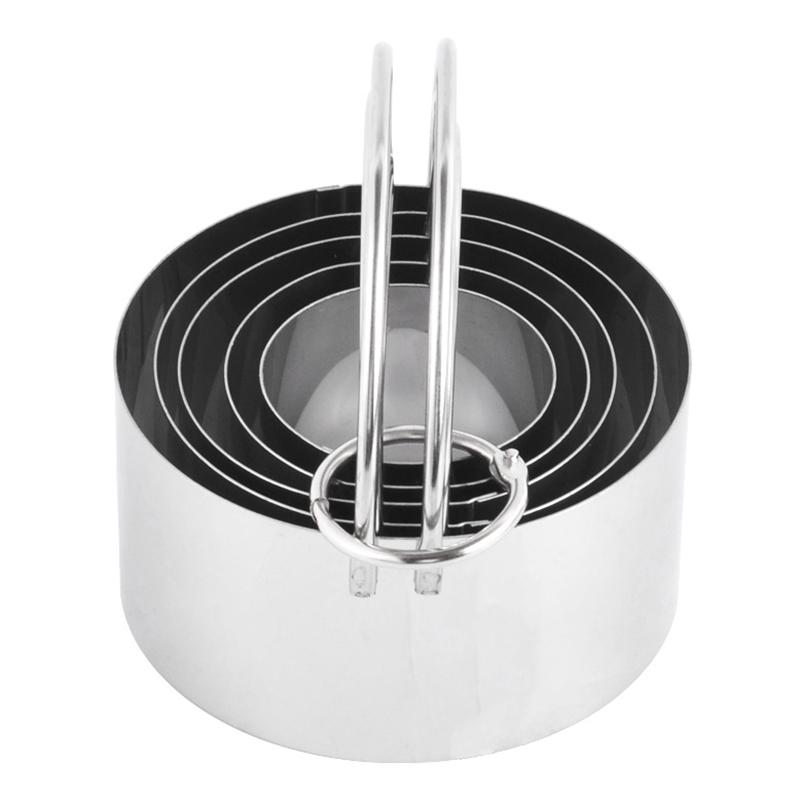 5Pcs/Set Stainless Steel Cookie Cutters with Handle Mousse Cake Baking Mold (BPA Free, No FDA)