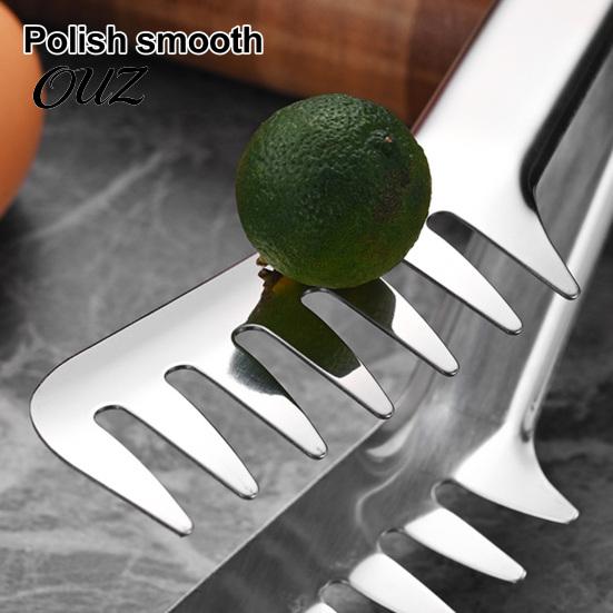 Heat Resistant Steak Clamp Stainless Steel Spaghetti Tongs, Comb?Shape Pasta Serving Multi?Purpose Ergonomic Anti Scalding Tongs Kitchen Food for